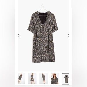 Ruffle Button-Front Trapeze Dress in Folkmagic Floral. XS. New without tag.